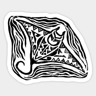 Manta Ray Block Print Sticker